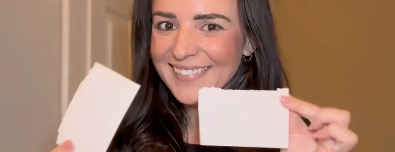 women holding laundry detergent sheets showing tips on how to use them